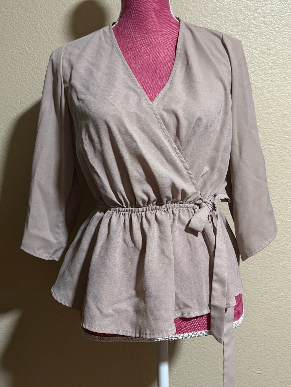 Papermoon Blush Wrap Peplum Blouse